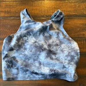Athleta Gray Tie-Dye Crop Top Bra Tank